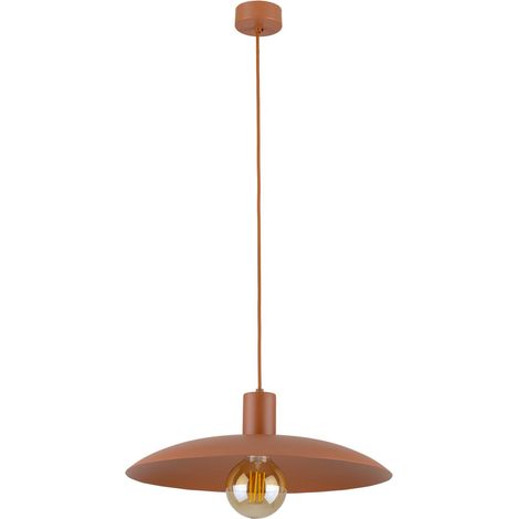 Pendelleuchte Metall Ø 41 cm rund H: max. 150 cm Ziegelrot E27 Hängelampe Küche Esszimmer
