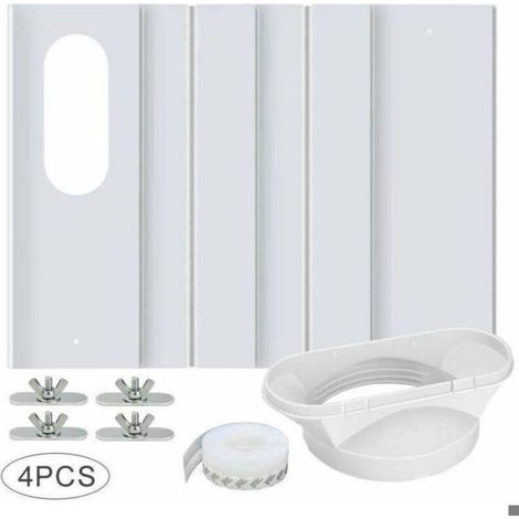 1 Kit fenêtre climatiseur portable, PVC renforcé, Longueur 43-140 cm, Tuyau Ø13/15 cm, Fenêtre coulissante (1/4)