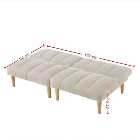 Canapé convertible 2 places 167 cm – Sofa-lit escamotable à dossier inclinable 3 positions, compact pour salon ou bureau, couchage d'appoint design pour petits espaces (1/5)