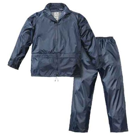 COMPLETO GIACCA E PANTALONE IMPERMEABILE 200 GR Tg. M - colore blu (1/2)