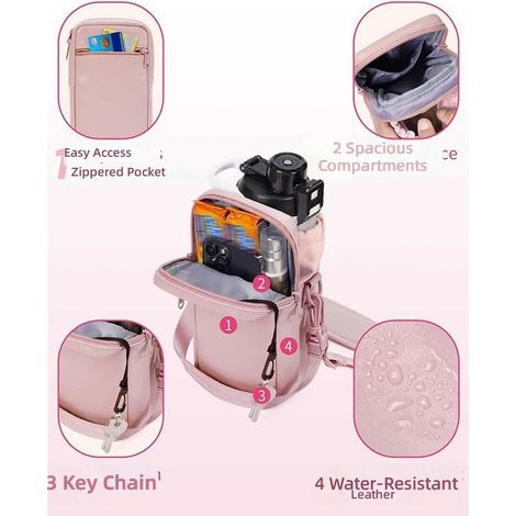 Sac bandoulière isotherme pour bouteille d'eau avec et poche téléphone la randonnée (1/5)
