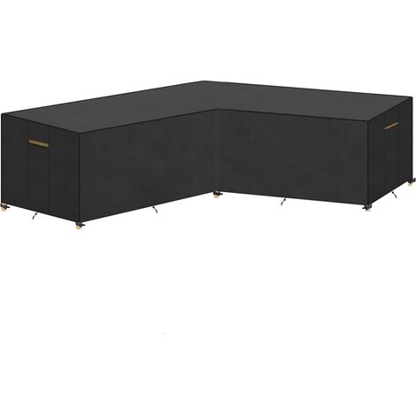 Protective cover for corner garden sofa, dimensions 255 x 255 x 87 cm, waterproof, V-shaped – For garden furniture, patio, balcony, UV-resistant, with drawstring