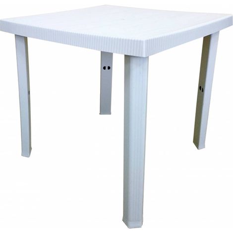 TAVOLO RESINA FIGARO 80X80XH72CM BIANCO