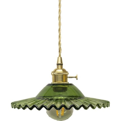 E27 Industrielle Vintage Verre Suspensions Luminaire Retro Plafonnier Luminaire Verre Retro Suspensions Luminaires Industrielle Eclairage de Plafond Suspensions Plafonniers Luminaire(Verre vert sans s (1/5)