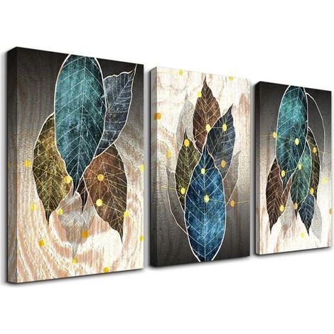 Images sur toile café bibliothèque feuilles colorées peintures murales salon peintures nature plante style impressions (1/4)