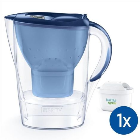 Carafe filtrante BRITA - Marella Bleue - Capacité 2,4L dont 1,4L d'eau filtrée - 1 Cartouche Maxtra Pro All-In-1 incluse (1/5)