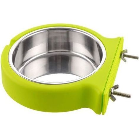 pair Caisse Chien Bol Amovible en Acier Inoxydable Gamelle à Suspendre pour Animal dômestique Cage Petit Bol d'eau Feeder Nourriture pour Chiens Chats Lapins Birdsgreen Pet Supplies Vert-Fei Yu (1/5)