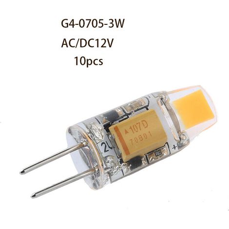 G4-0705-2w DC12V Highlight 2WAC12V Saphirlampe Perlen Kristalllampe Beleuchtung Lampe Maislampe LED, 3000K (warmweiß), 10 STÜCKE