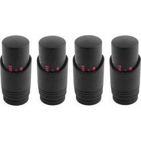 Lot de 4 têtes thermostatiques design noires M30x1,5 Fluidheat (1/5)