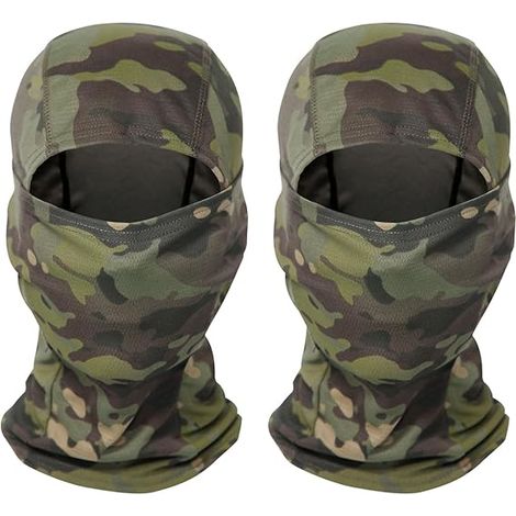 2 Pieces Mens Cagoule Camouflage,Cagoule Masque Visage Multifonction,Cagoule à Imprimé Camouflage,Masque Intégral Ninja pour Chasse Cyclisme Motorcycle Running Ski (1/5)