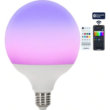 Ampoule connectée Aigostar G120 E27 18W RGBW Bluetooth Mesh, éclairage d'ambiance LED dégradé