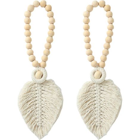 Ensemble de 2 embrasses de rideaux tissées - Cadeau de pendaison de crémaillère - Accessoires de décoration pour la maison et les fêtes (1/5)