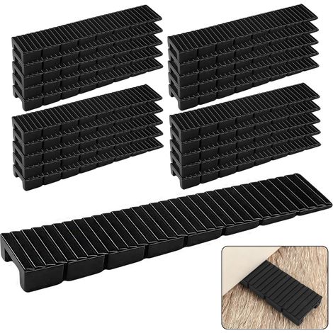 Set of 20 Furniture Wedges 8 x 20 x 98 mm Black With built-in predetermined break points, leveling wedges for furniture legs or uneven floors (1/5)
