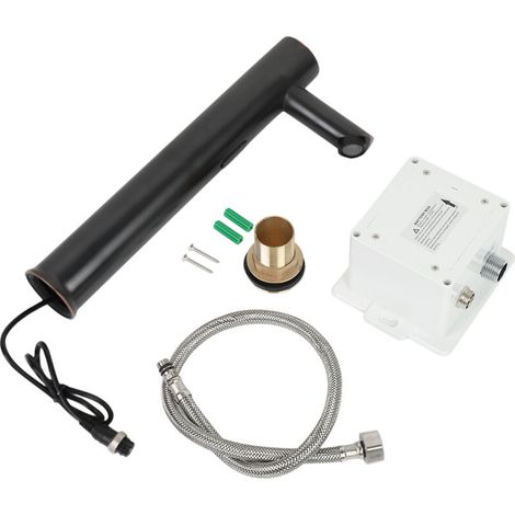 Robinet de Lavabo à Détection Automatique Sans Contact avec Revêtement Noir
