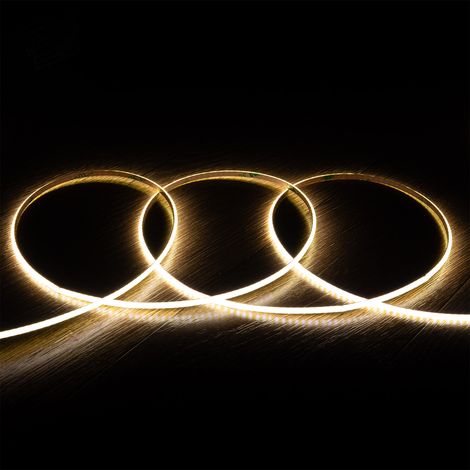 Bobina 5m Striscia LED 24V COB 320 LED/m 3W/m 360 lm/m Larga 3mm IP20 CRI90 Supernarrow Taglio 5 cm 4000K Bianco Naturale