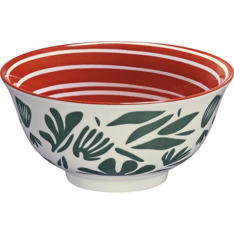 Bol de porcelana, diámetro 15,5 cm, 0,5 l, hojas / Cilio (1/2)