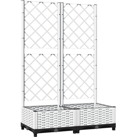 Jardinera con enrejado PP blanco 80x40x121,5 cm vidaXL