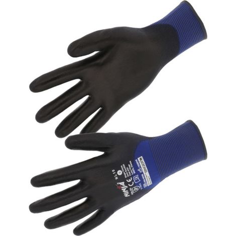 Gants de protection tactiles extra fins avec dextérité élevée pour milieux humides SINGER SAFETY (Lot de 10) Noir 9 (1/3)