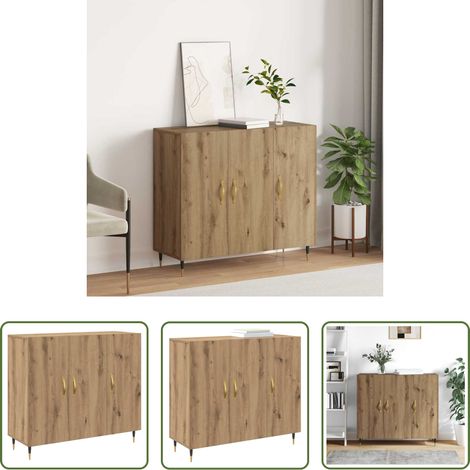 vidaXL Sideboard Artisan-Eiche -  Sideboard Artisan-Eiche 90 x 34 x 80 cm Holzwerkstoff (1/5)