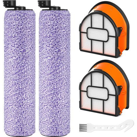Ensemble brosse et filtre de rechange compatibles avec les aspirateurs Shark Hydrovac WD101, WD201, WD100, WD200, AW201, WD200C, WD201C et WD101C HydroVac XL 3-en-1. Comparer les pièces WDB1, WDB2, WD (1/4)