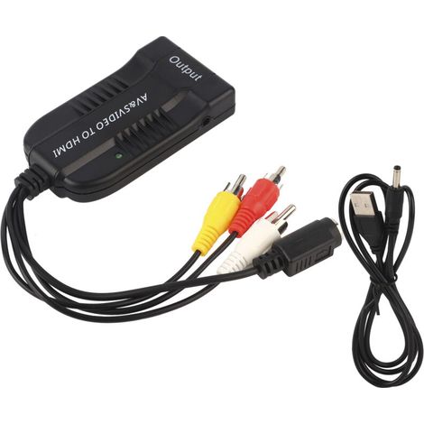 Convertisseur Cvbs Svideo Vers Hdmi - 1080P 60Hz 720P 60Hz - Compatible Pal Ntsc - Plug And Play - 1 Pièce (1/5)
