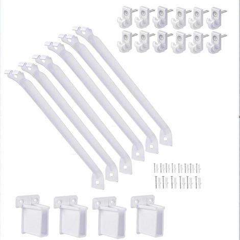 Ensemble de supports d'étagère en fil métallique de 12 pouces, 12 clips d'étagère en fil métallique et supports d'extrémité (1/5)
