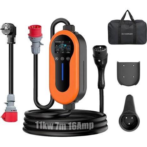 Electric Car Charger Type 2 11KW Portable Charging Cable (1/5)