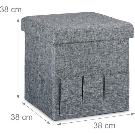 Taburete arcón plegable de lino gris 130002781 (1/3)