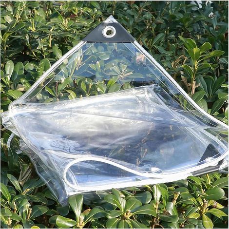 Bâche de protection transparente 1.2x1.5m – Imperméable 100% – Résistante à la déchirure et aux UV – Fixation avec œillets en aluminium (1/5)
