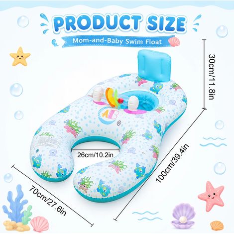 Bouée gonflable blanche, siège de piscine pour bébé avec dossier, jouet aquatique pour la piscine et la plage. (1/5)