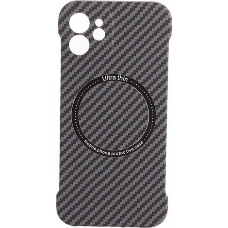 Coque téléphone sans cadre magnétique charge sans fil ultra légère portable protection sans bordure noire pour iPhone 12 (1/5)
