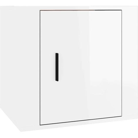 Maison Exclusive - Mesita de noche color blanco brillante 50x39x4 (1/5)