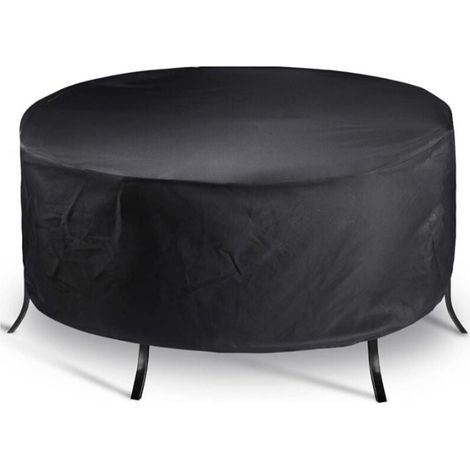 Runde Gartenmöbelabdeckung 200 x 94 cm, wasserdichte runde Tischabdeckung für den Außenbereich, schützende Gartenmöbelabdeckung aus 420D Oxford-Gewebe, winddicht (1/4)