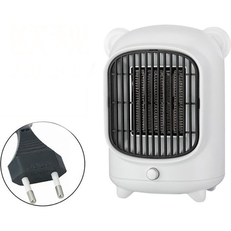 RGE Radiateur soufflant électrique portable en céramique PTC vert, petit radiateur soufflant en céramique, mini radiateur soufflant avec thermostat réglable, 500 W, prise US, protection contre la surc (1/5)