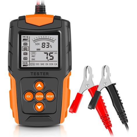 12V/24V Battery Tester – LCD Digital Analyzer – SOC/SOH Detection – Reverse and Overvoltage Protection (1/5)