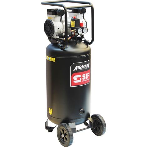 SIP DD 3hp 100ltr Low Noise Oil-Free Vertical Direct Drive Compressor - L50 x W41 x H115 cm