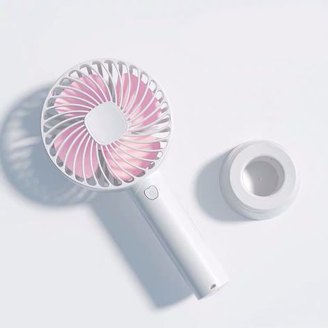 1 Mini ventilateur, 4 pales, moteur sans balais, 3 vitesses, batterie rechargeable, USB, bureau, extérieur (1/5)