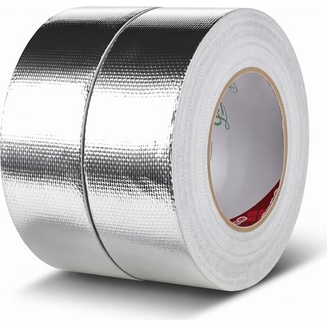 2 Rouleaux Ruban Aluminium 5cm x 50m Ruban Adhésif Aluminium pour l'étanchéité, l'isolation et la Ventilation Des Conduits (1/5)