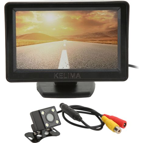 Caméra de recul 4 LED avec moniteur 4,3 pouces, angle large 120°, étanche IP68, vision nocturne, pour voiture, camion et SUV (1/5)
