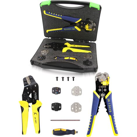 Pinces à sertir, pinces à sertir à cliquet d'ingénierie, pinces à dénuder Bootlace Ferrule Crimper, kit de pinces pour bornes d'extrémité de cordon (1/5)
