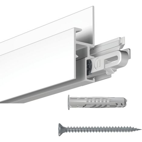 Cimaise Gallery-Click Rail R30 Blanc 200cm + clips + vis & chevilles - Cimaise Tableau Newly