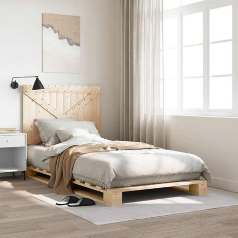 vidaXL Estructura de cama con cabecero madera maciza pino 100x200 cm (1/5)