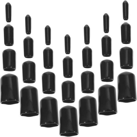Embouts de fixation en caoutchouc noir vérins têtes chaises métal (1/5)