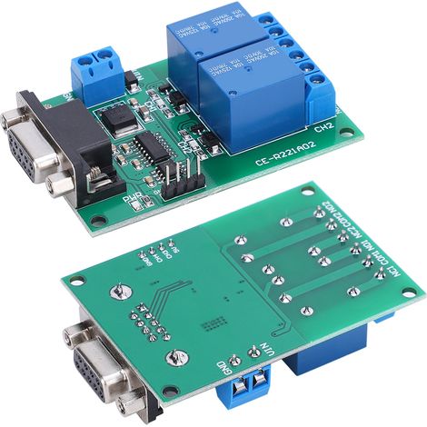 2-Kanal-RS232-UART-DB9-Relaismodul, Fernschaltkarte für industrielle Steuerung, serielle Schnittstelle, TB351-Standardprotokoll (1/5)