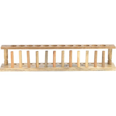 Support en bois robuste et durable pour tubes à essai 6/8/10/12 puits, destiné aux laboratoires de chimie (12 puits) (1/5)