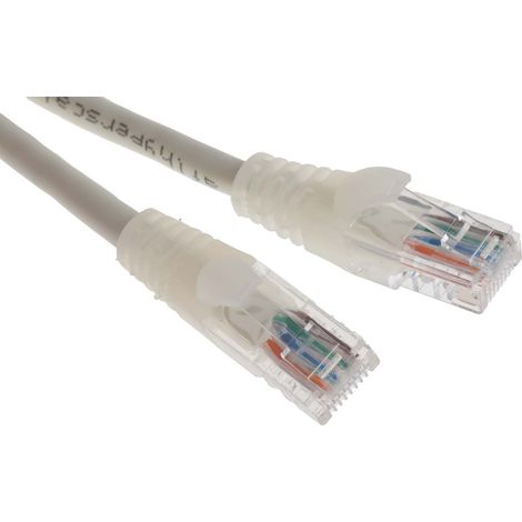Câble Ethernet cat 5e Avec connecteur gaine PVC Blanc / , Non blindé, 1m ( Prix pour 1 ) (1/2)