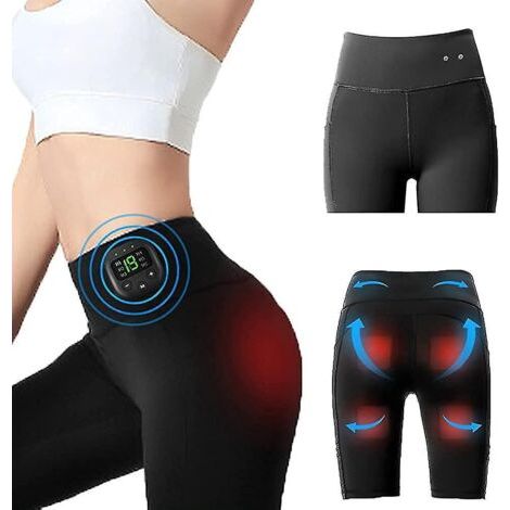 Short de yoga taille haute avec stimulateur musculaire EMS rechargeable, stimulateur EMS ultime pour les fesses, pour hommes et femmes, 8 modes, 19 niveaux d'intensité - XL (1/5)