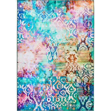 Alfombra tejida a mano estilo boho oriental estampado llamativo 160 x 230 cm multicolor Isvanta