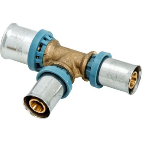 4013 Tee a 90° ø20 x 16 x 20 ridotto in ottone a pressare DeltaPress 4013201620001 (1/2)