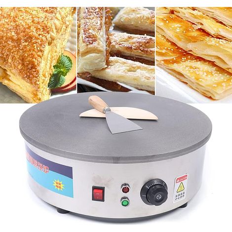 Crêpes Maker Elektrisch mit 45cm Platte 3000W Creperie Temperaturen zwischen 150-280 Crepes-Eisen Crepesmaschine Crepesmaker Crepesplatte Pfannkuchen Maker SX-450P